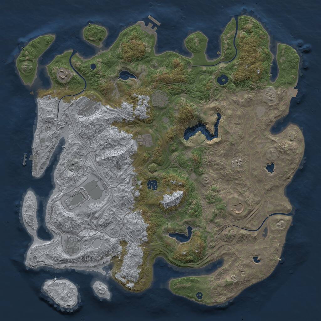 Rust Map: Procedural Map, Size: 4500, Seed: 488888583, 15 Monuments