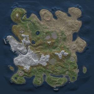 Thumbnail Rust Map: Procedural Map, Size: 3500, Seed: 1687235549, 14 Monuments