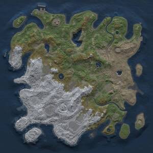 Thumbnail Rust Map: Procedural Map, Size: 4000, Seed: 240819083, 14 Monuments