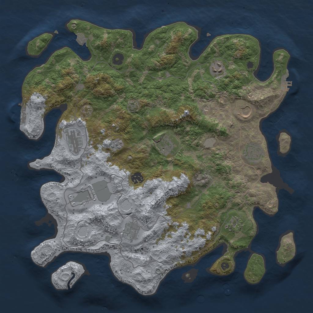 Rust Map: Procedural Map, Size: 4000, Seed: 240819083, 18 Monuments