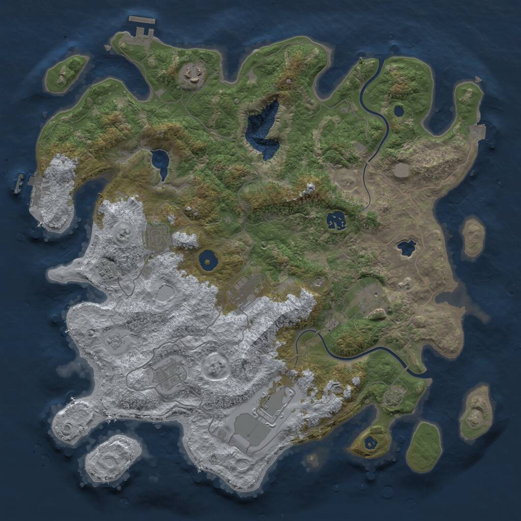 Rust Map: Procedural Map, Size: 4000, Seed: 240819083, 14 Monuments