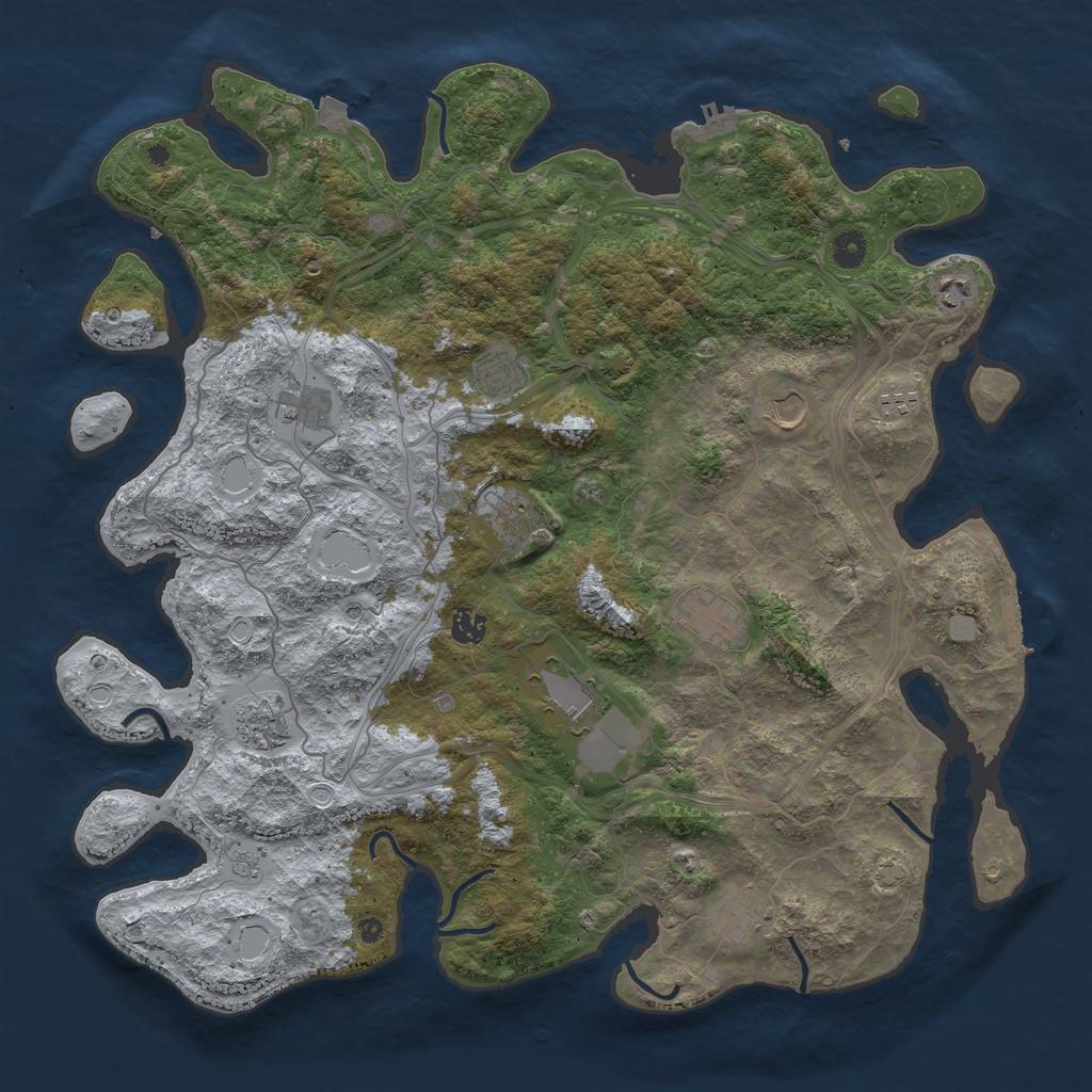 Rust Map: Procedural Map, Size: 4500, Seed: 251364837, 19 Monuments