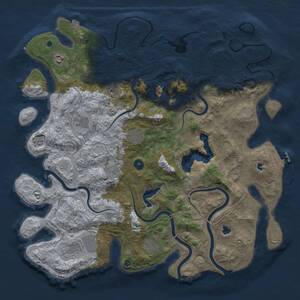 Thumbnail Rust Map: Procedural Map, Size: 4500, Seed: 251364837, 13 Monuments