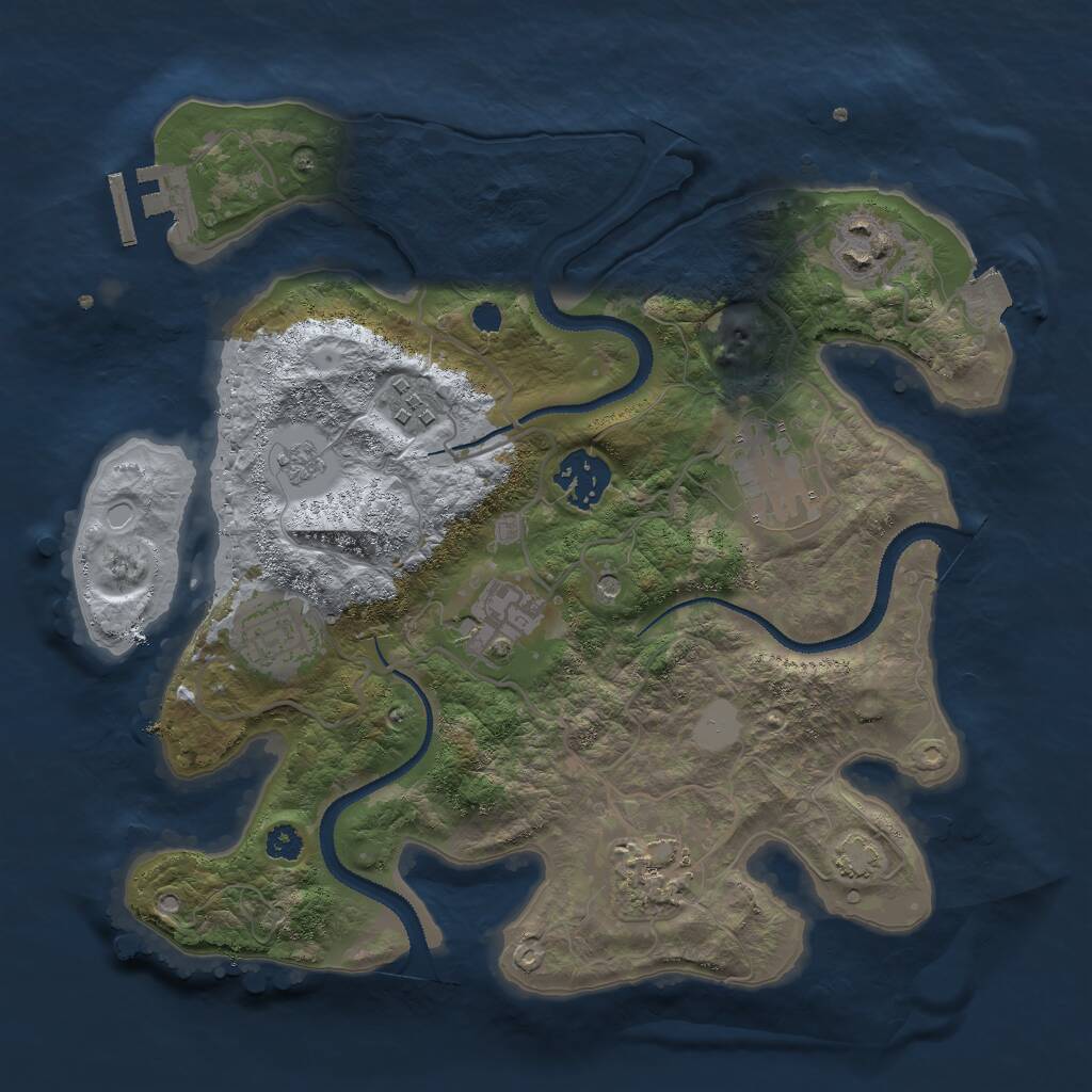 Rust Map: Procedural Map, Size: 3000, Seed: 7564389, 12 Monuments