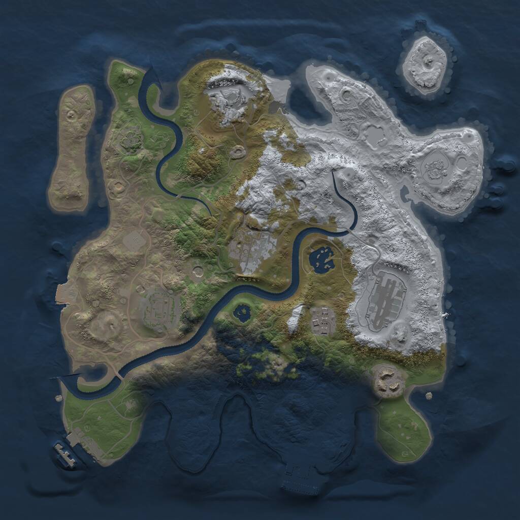 Rust Map: Procedural Map, Size: 3000, Seed: 89297, 13 Monuments