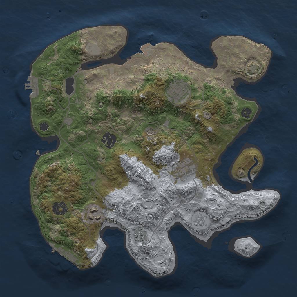 Rust Map: Procedural Map, Size: 3000, Seed: 937179, 13 Monuments