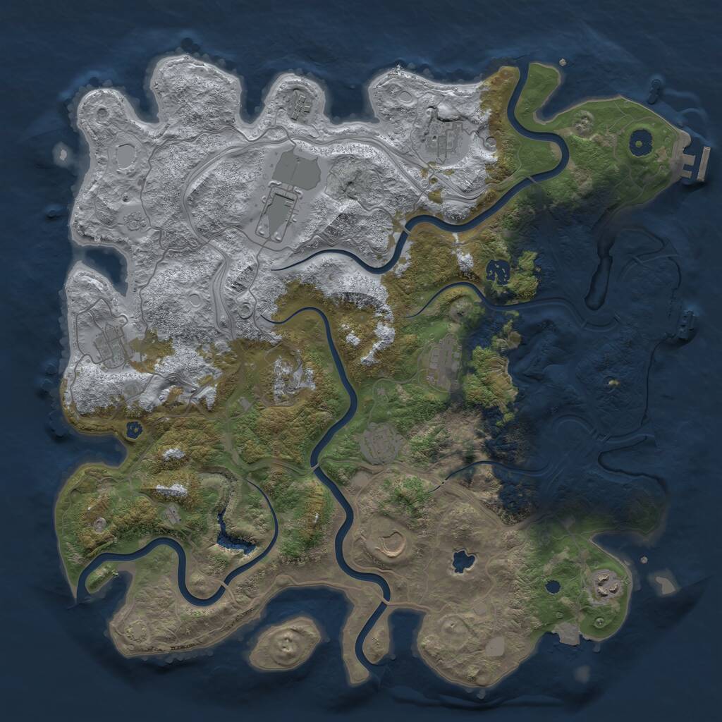 Rust Map: Procedural Map, Size: 4250, Seed: 808747856, 16 Monuments
