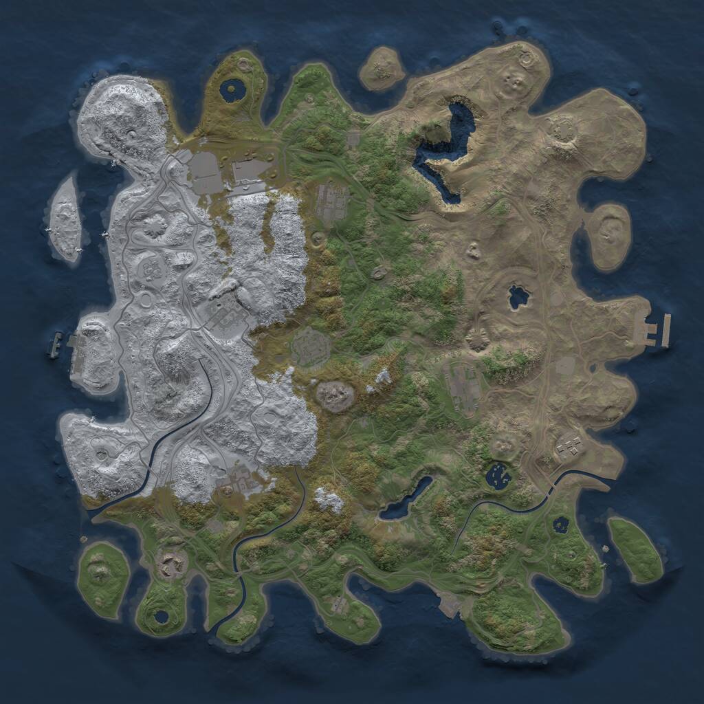 Rust Map: Procedural Map, Size: 4250, Seed: 1885840775, 15 Monuments