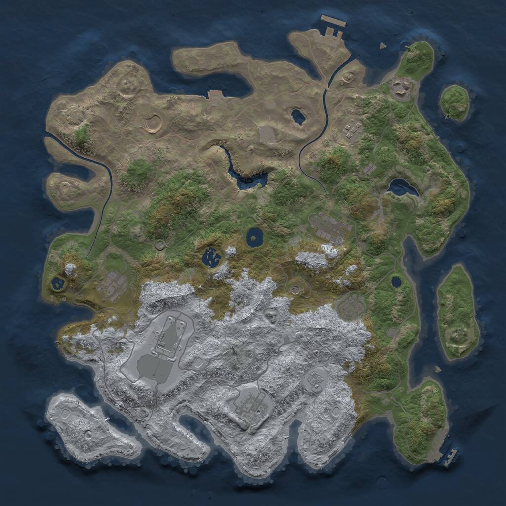 Rust Map: Procedural Map, Size: 4000, Seed: 305568708, 15 Monuments