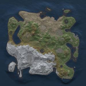 Thumbnail Rust Map: Procedural Map, Size: 3000, Seed: 1602302230, 13 Monuments