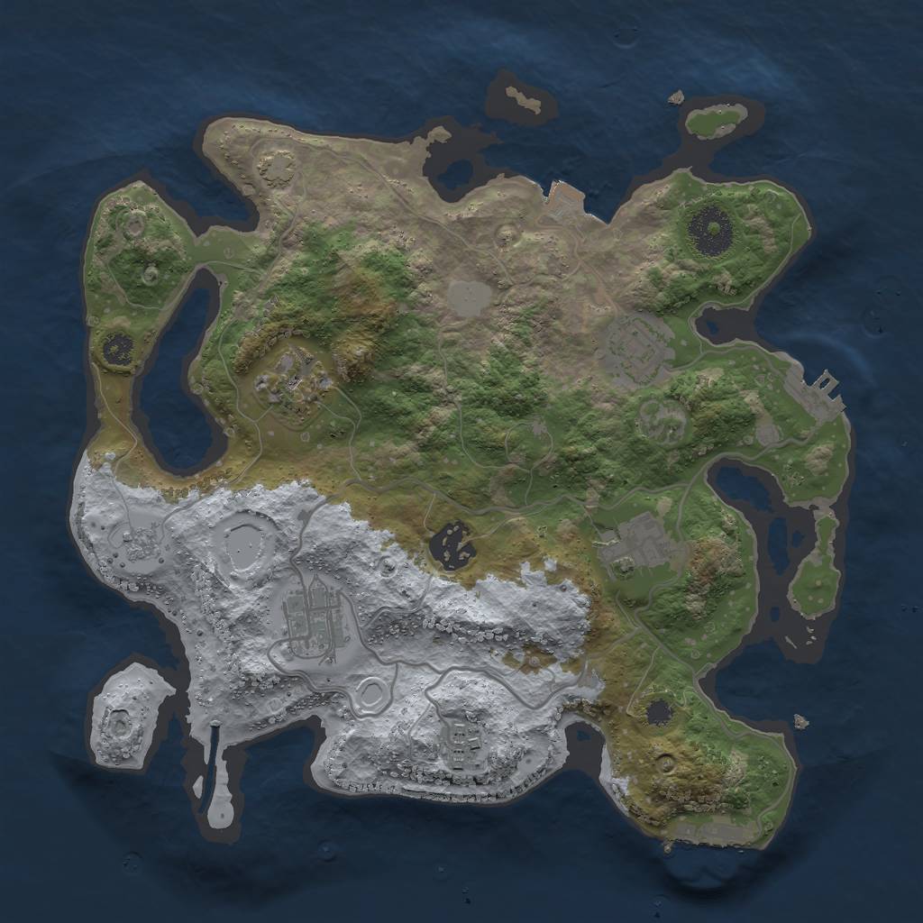 Rust Map: Procedural Map, Size: 3000, Seed: 1602302230, 13 Monuments