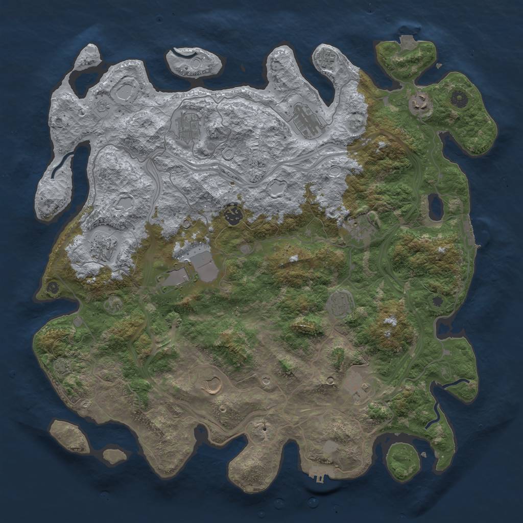 Rust Map: Procedural Map, Size: 4500, Seed: 64820579, 19 Monuments
