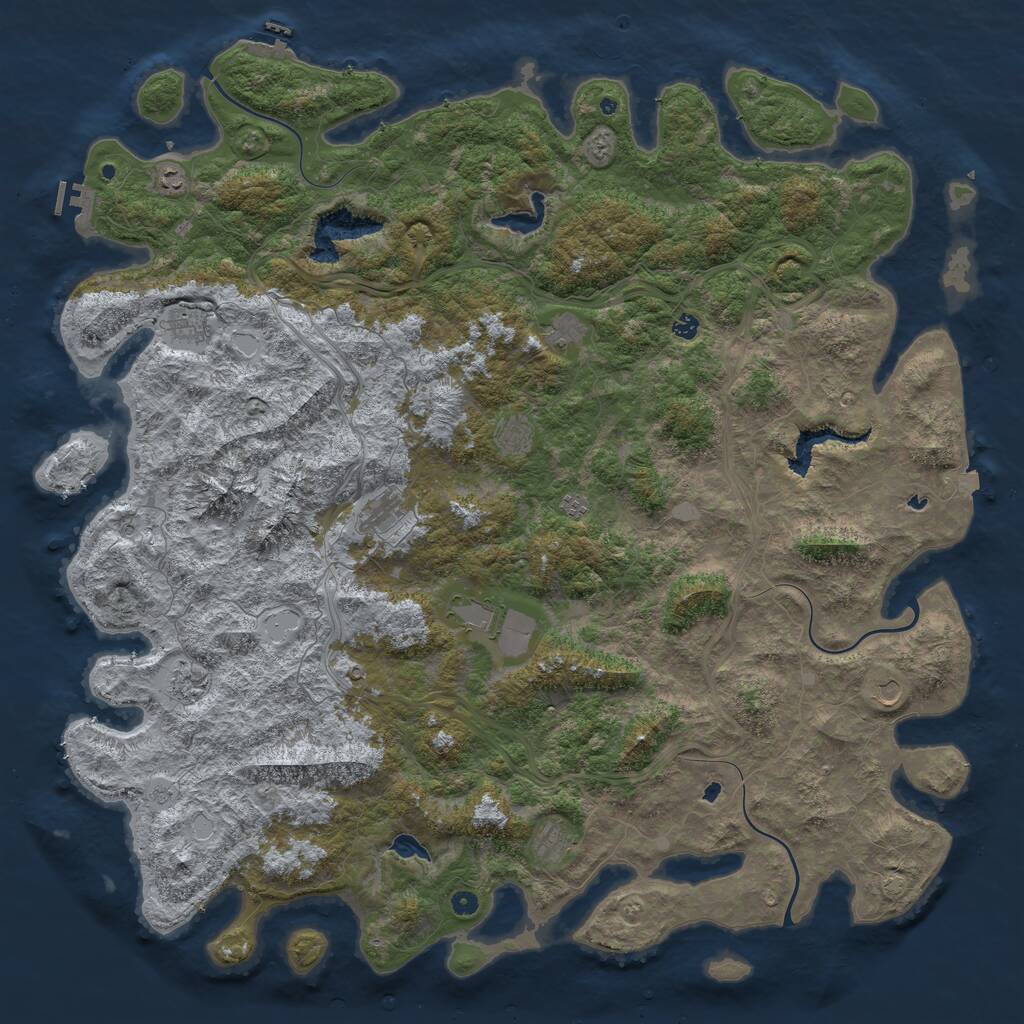 Rust Map: Procedural Map, Size: 6000, Seed: 1487229947, 17 Monuments