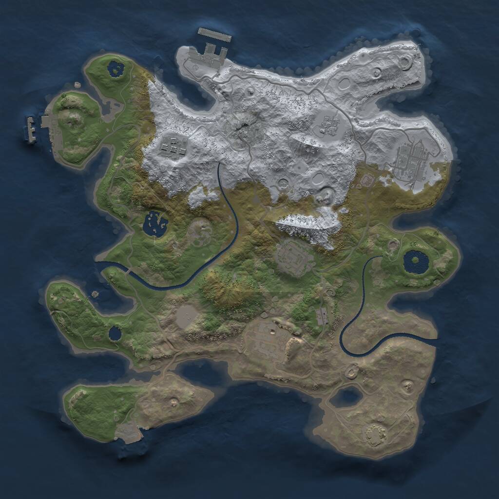 Rust Map: Procedural Map, Size: 3000, Seed: 16886, 11 Monuments