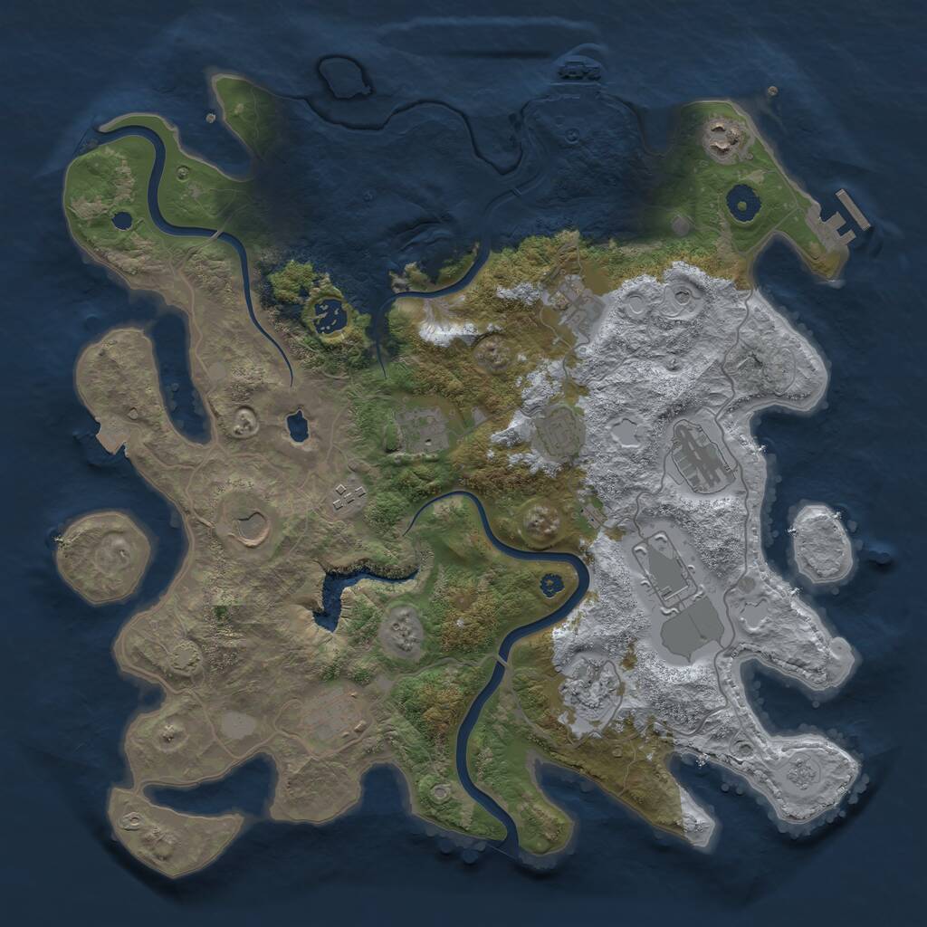 Rust Map: Procedural Map, Size: 4000, Seed: 1555638944, 17 Monuments
