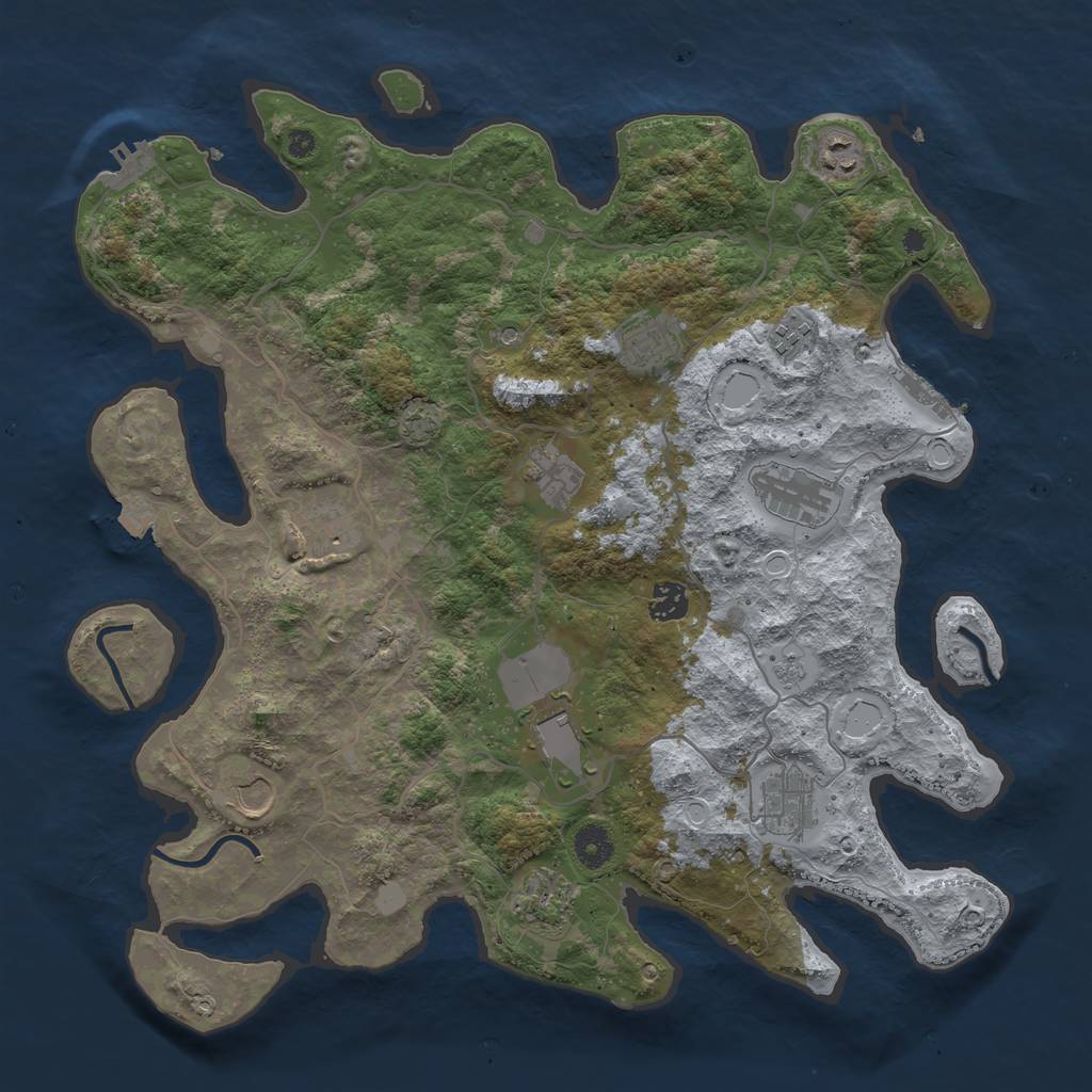 Rust Map: Procedural Map, Size: 4000, Seed: 1555638944, 19 Monuments