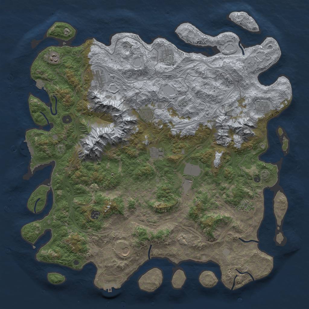 Rust Map: Procedural Map, Size: 5000, Seed: 1151527620, 19 Monuments