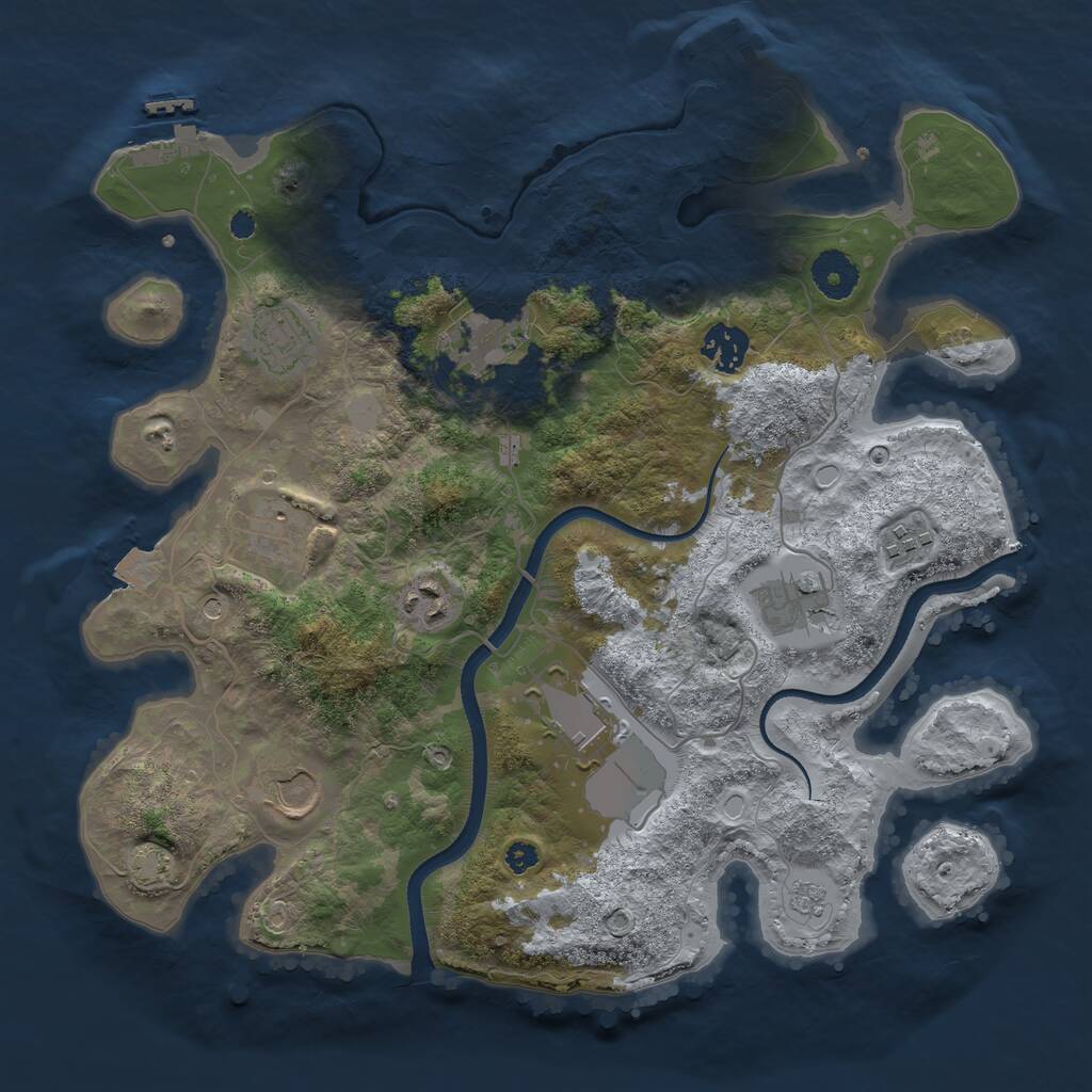 Rust Map: Procedural Map, Size: 3500, Seed: 868631452, 15 Monuments