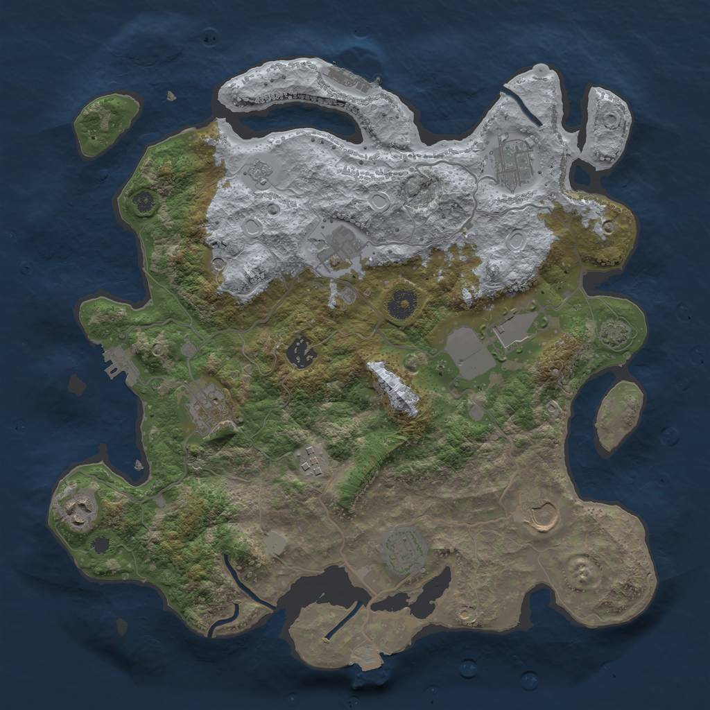 Rust Map: Procedural Map, Size: 3600, Seed: 22206, 17 Monuments