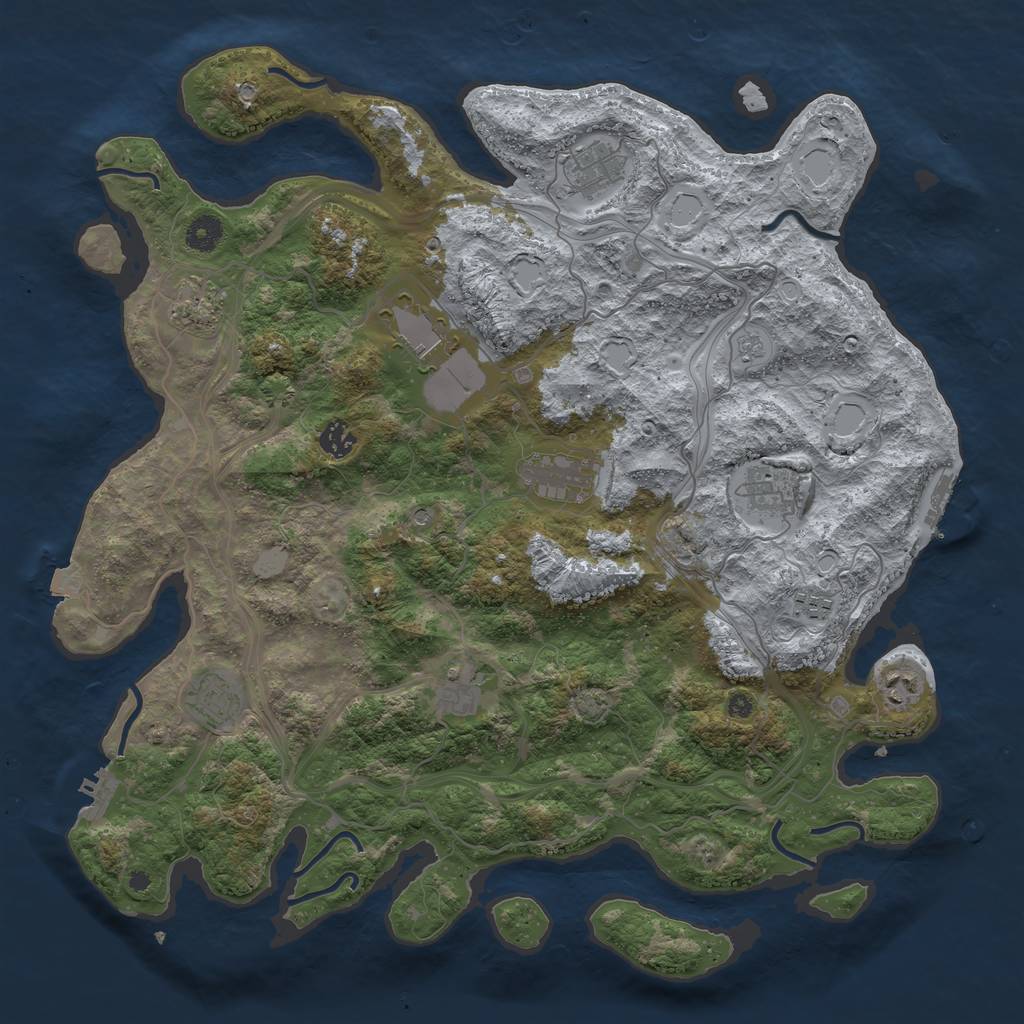 Rust Map: Procedural Map, Size: 4250, Seed: 1699759308, 18 Monuments