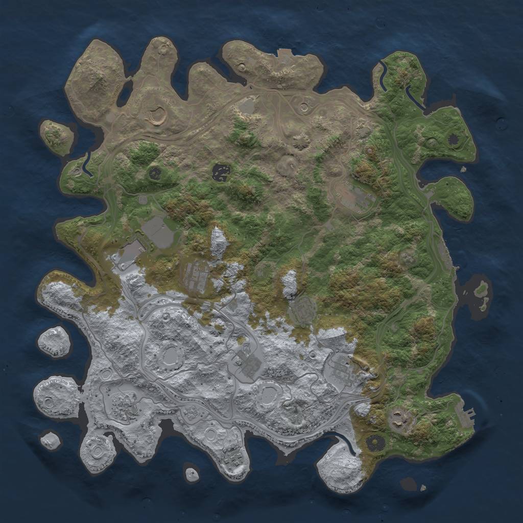 Rust Map: Procedural Map, Size: 4250, Seed: 32162024, 19 Monuments