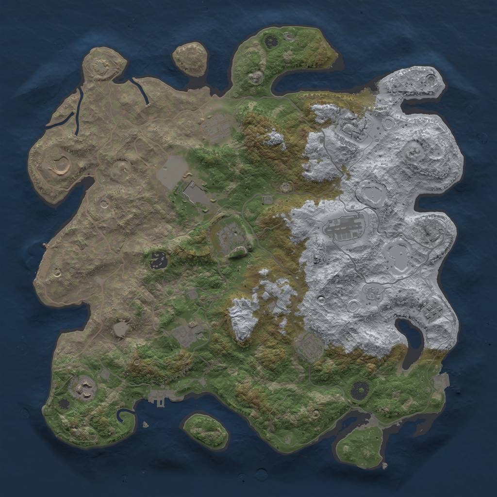 Rust Map: Procedural Map, Size: 4000, Seed: 3782476, 19 Monuments