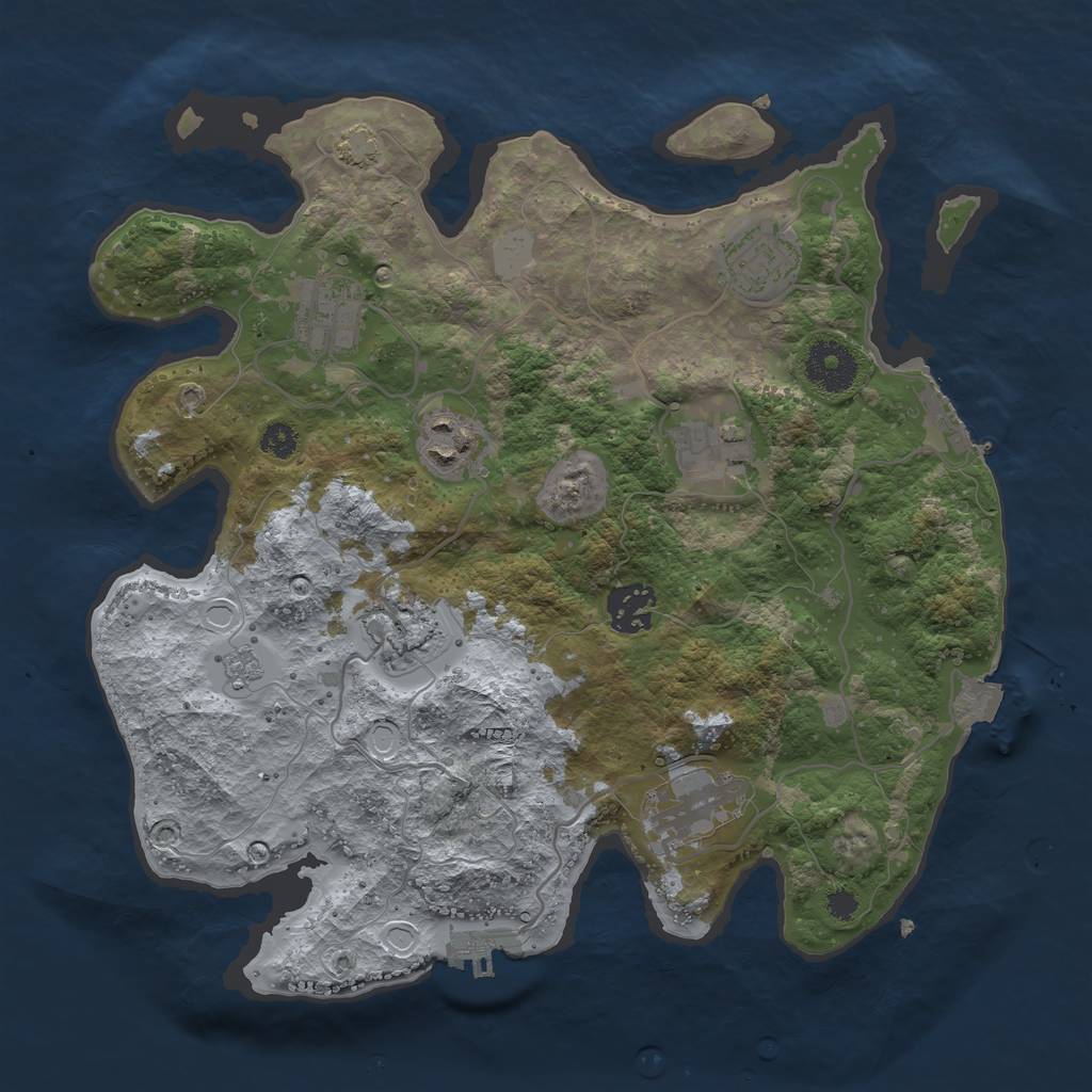 Rust Map: Procedural Map, Size: 3200, Seed: 2022234191, 14 Monuments