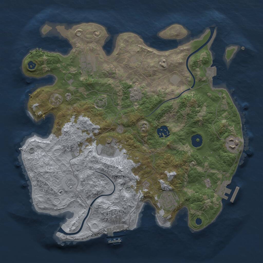 Rust Map: Procedural Map, Size: 3200, Seed: 2022234191, 12 Monuments