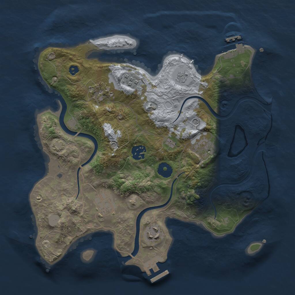 Rust Map: Procedural Map, Size: 3000, Seed: 1706507916, 12 Monuments