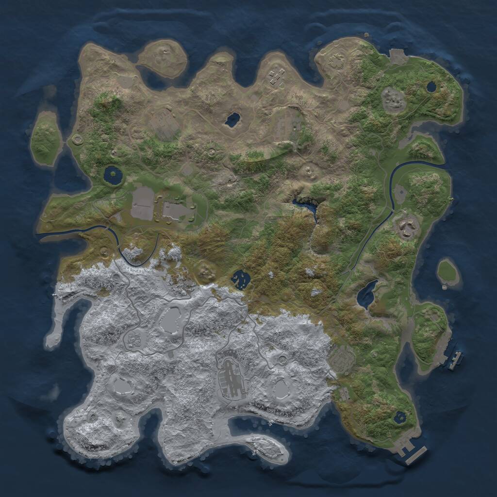 Rust Map: Procedural Map, Size: 4000, Seed: 193806759, 15 Monuments