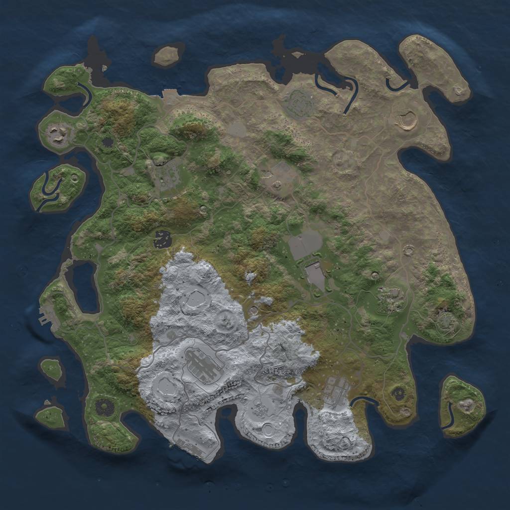 Rust Map: Procedural Map, Size: 4008, Seed: 2557983, 18 Monuments