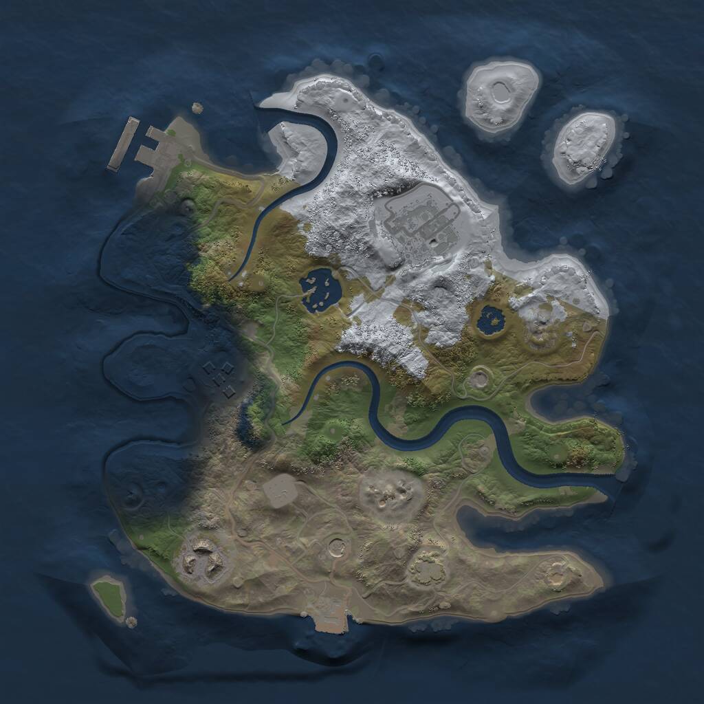 Rust Map: Procedural Map, Size: 2500, Seed: 1814115792, 8 Monuments