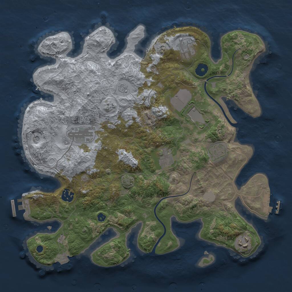 Rust Map: Procedural Map, Size: 3500, Seed: 1642530266, 13 Monuments