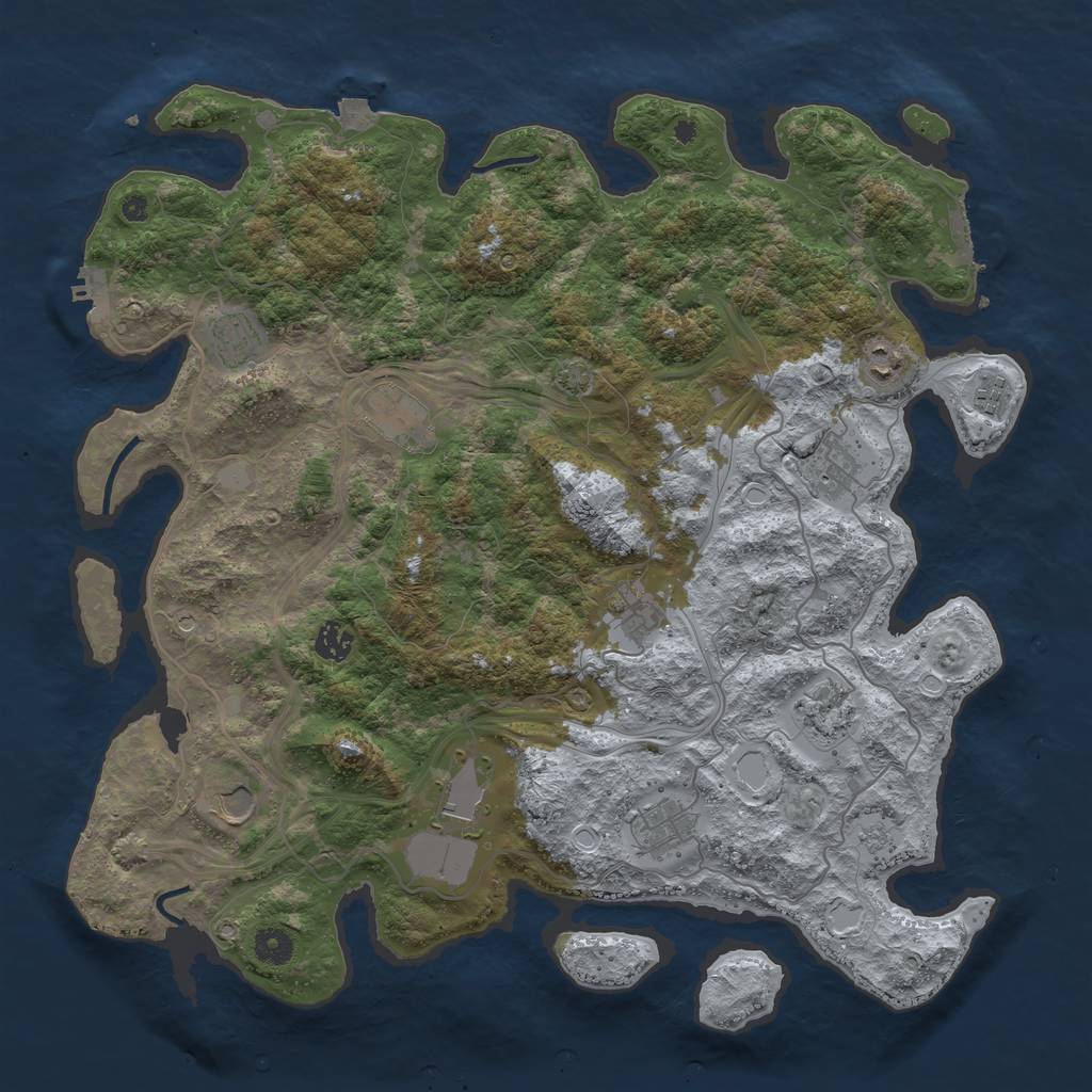 Rust Map: Procedural Map, Size: 4250, Seed: 177939335, 19 Monuments