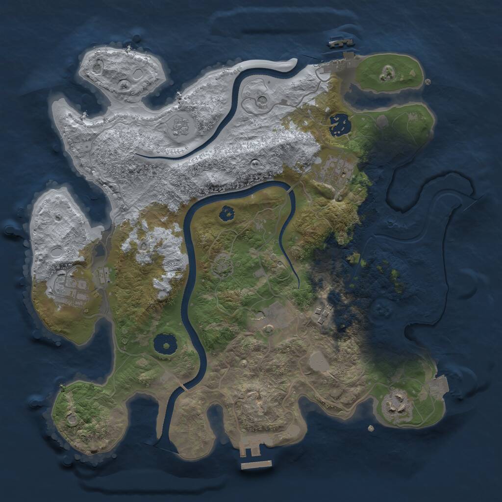 Rust Map: Procedural Map, Size: 3300, Seed: 1026661963, 12 Monuments