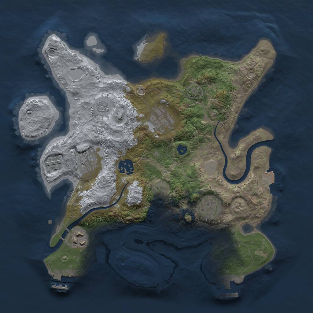 Rust Map: Procedural Map, Size: 3000, Seed: 16951, 11 Monuments