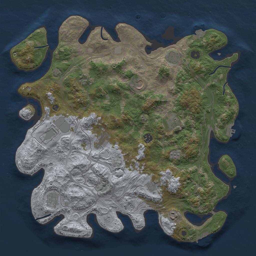 Rust Map: Procedural Map, Size: 4250, Seed: 837816926, 19 Monuments