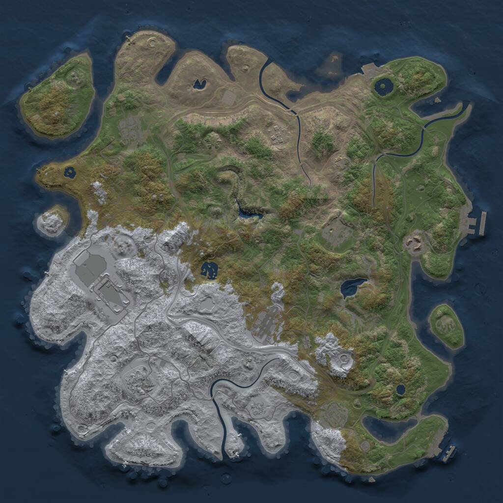 Rust Map: Procedural Map, Size: 4250, Seed: 837816926, 15 Monuments