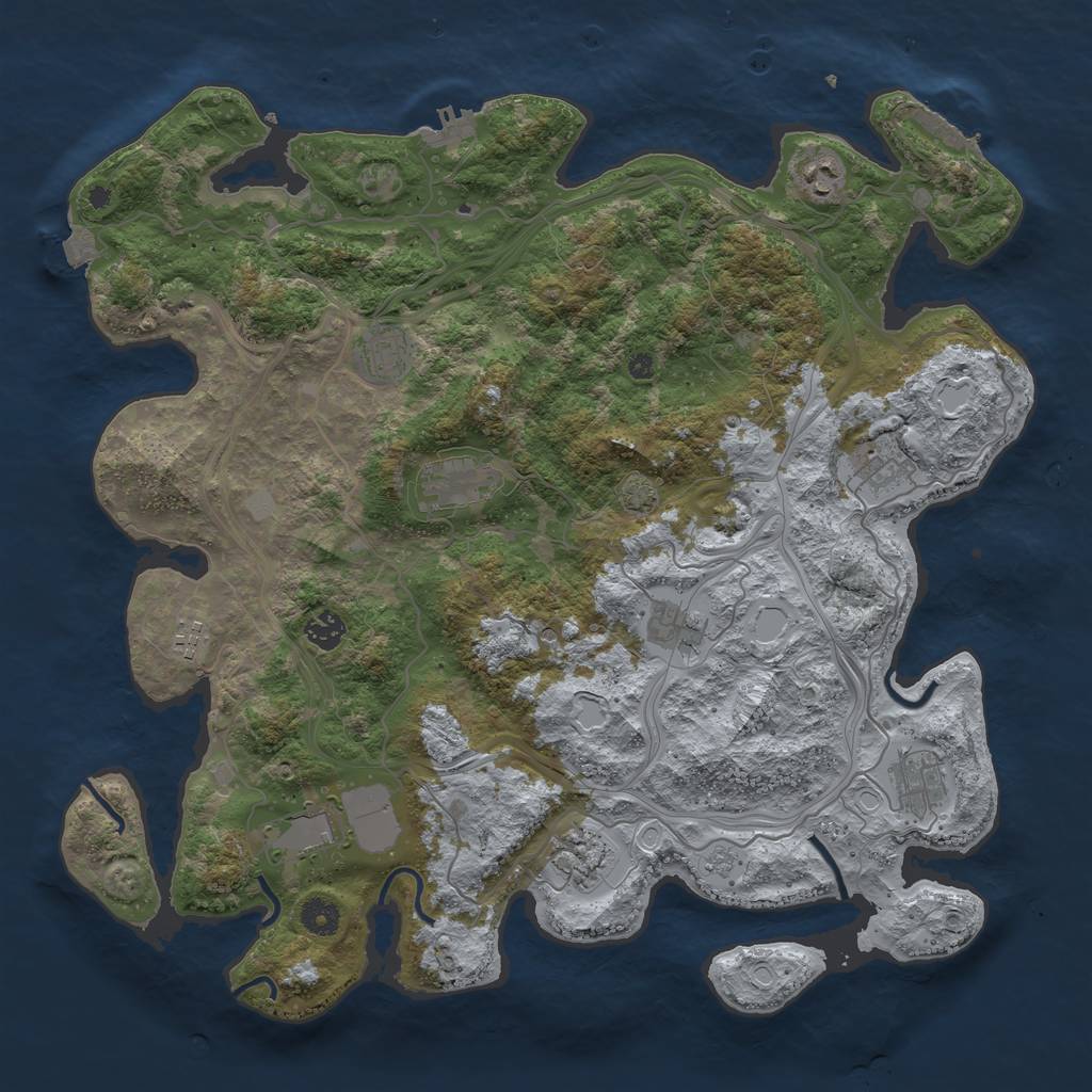 Rust Map: Procedural Map, Size: 4250, Seed: 1616711744, 18 Monuments