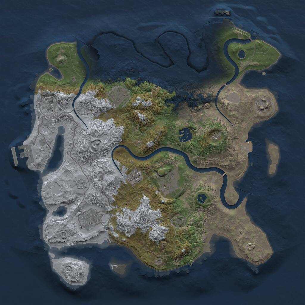 Rust Map: Procedural Map, Size: 3300, Seed: 1543244714, 12 Monuments