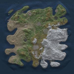 Thumbnail Rust Map: Procedural Map, Size: 3500, Seed: 32323123, 16 Monuments