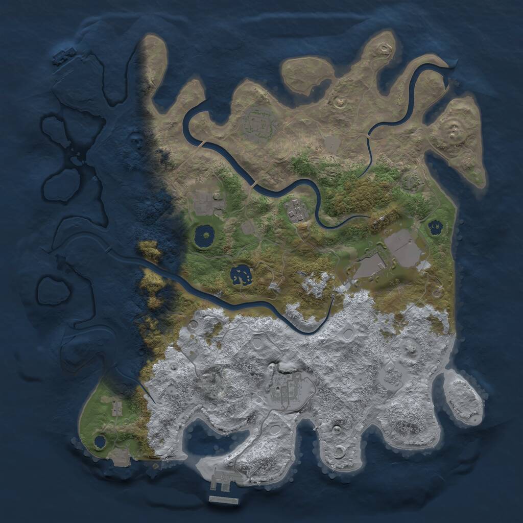 Rust Map: Procedural Map, Size: 3600, Seed: 59546541, 12 Monuments