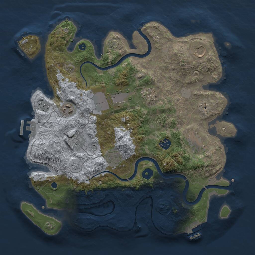 Rust Map: Procedural Map, Size: 3500, Seed: 565042971, 15 Monuments