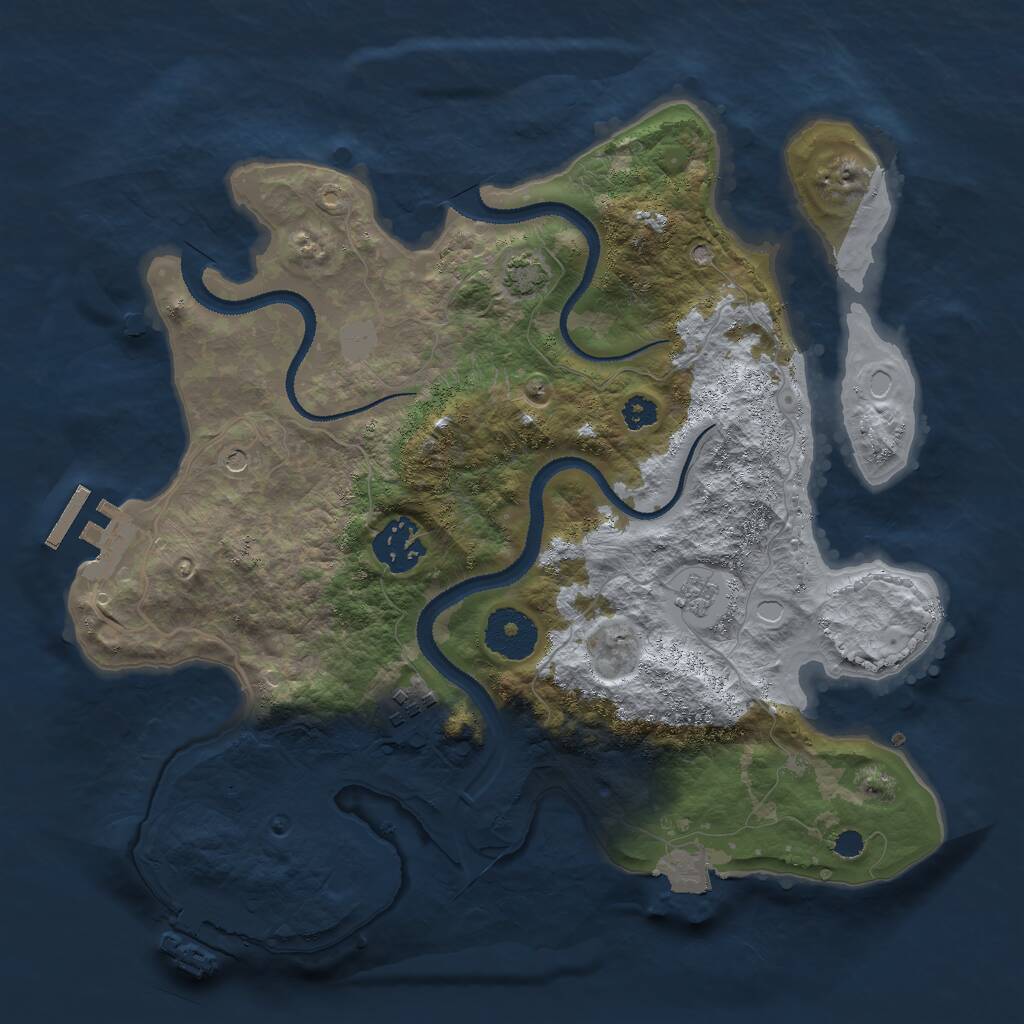 Rust Map: Procedural Map, Size: 3000, Seed: 465, 8 Monuments