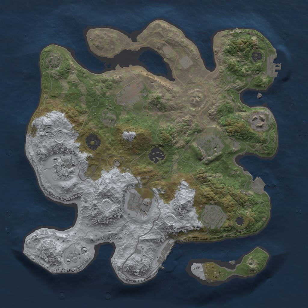 Rust Map: Procedural Map, Size: 3000, Seed: 6223, 14 Monuments