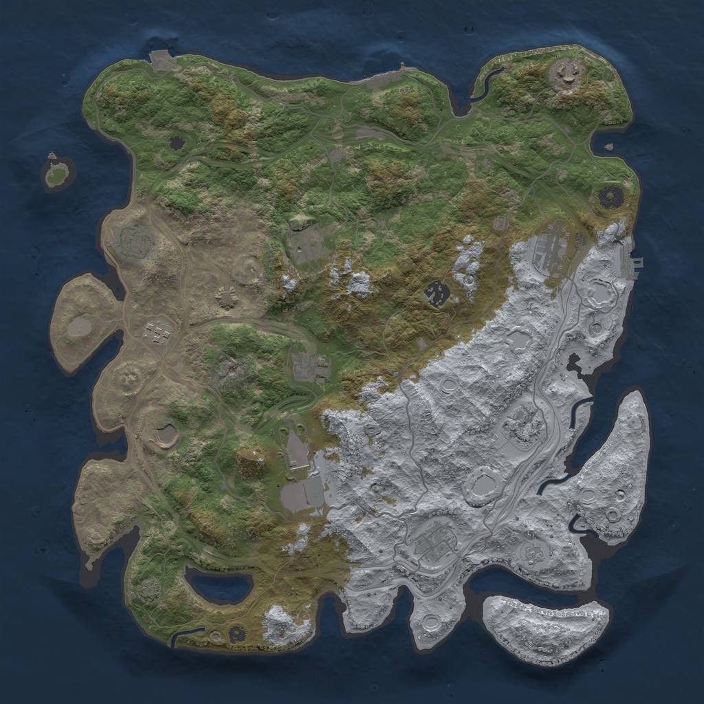 Rust Map: Procedural Map, Size: 4250, Seed: 21745, 19 Monuments
