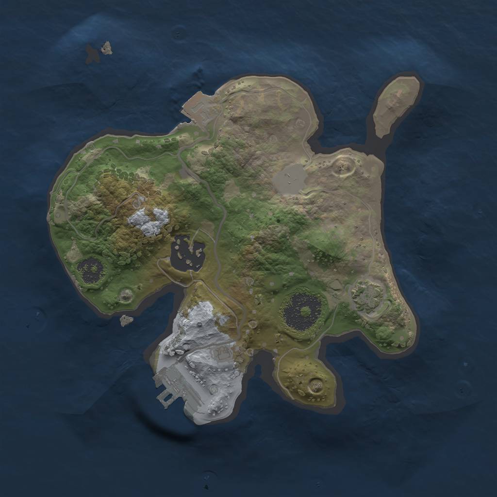 Rust Map: Procedural Map, Size: 2000, Seed: 543625, 6 Monuments