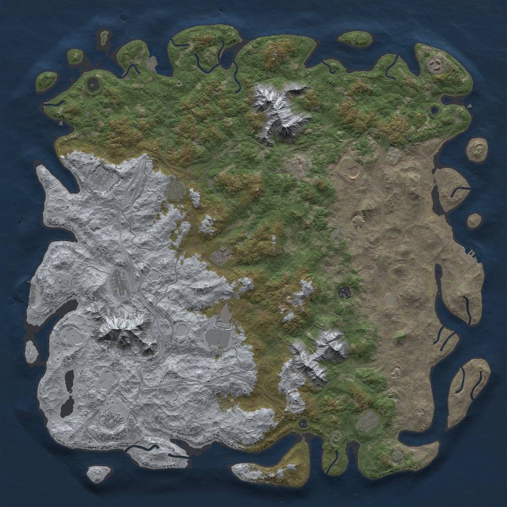 Rust Map: Procedural Map, Size: 5750, Seed: 1933201788, 19 Monuments