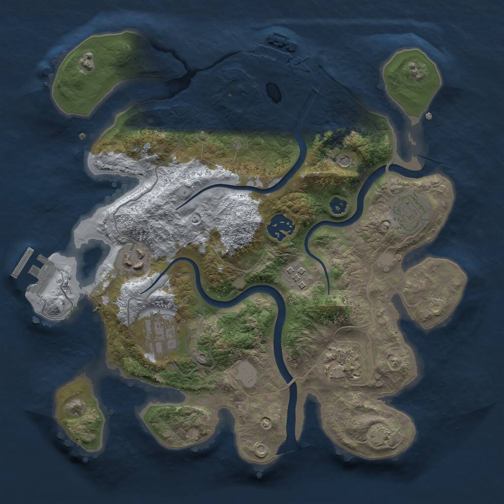 Rust Map: Procedural Map, Size: 3000, Seed: 31618, 11 Monuments
