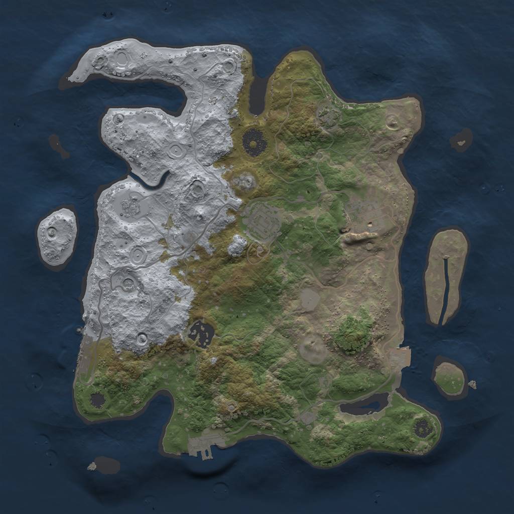 Rust Map: Procedural Map, Size: 3000, Seed: 5837294, 11 Monuments